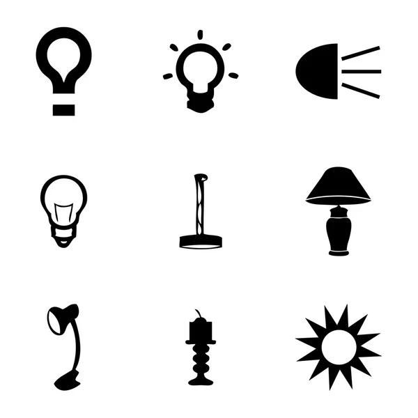 Vector light icons set — Stock Vector