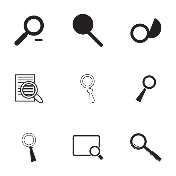 Vector magnufying icons Glazenset — Stockvector