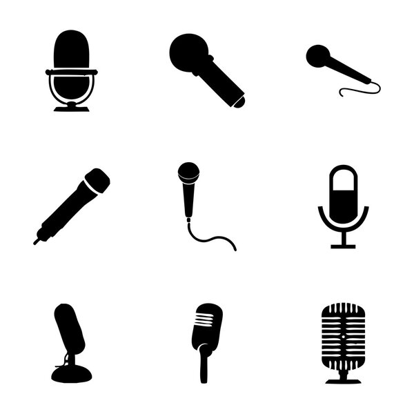 Conjunto de iconos de micrófono vectorial — Vector de stock