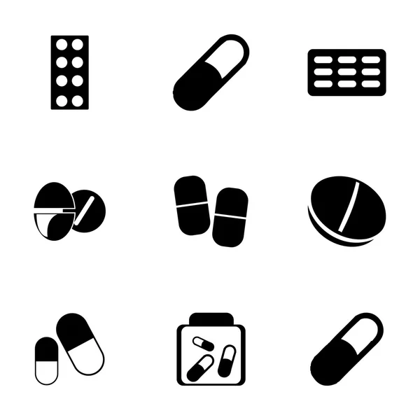 Conjunto de iconos de pastillas vectoriales — Archivo Imágenes Vectoriales
