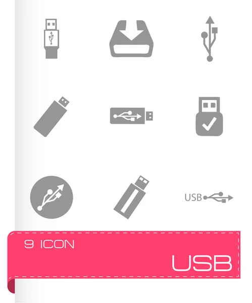 Conjunto de ícones Vector usb — Vetor de Stock