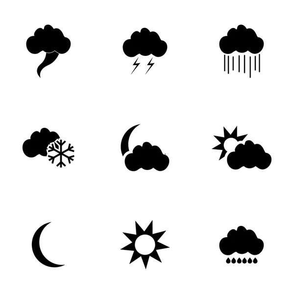 Conjunto de ícones meteorológicos vetoriais — Vetor de Stock