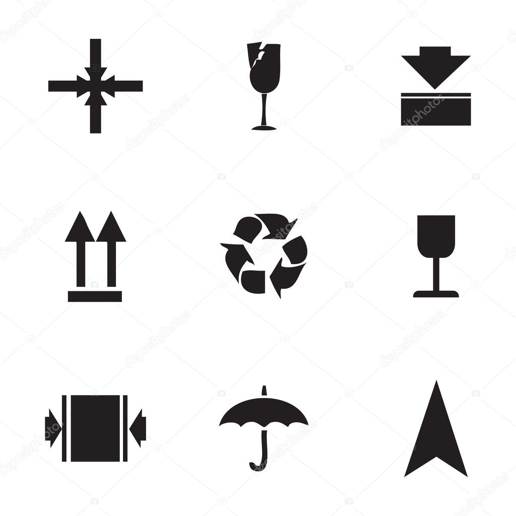 Vector marking of cargo  icons set