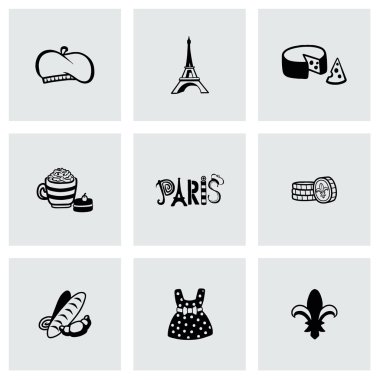 Vektör Paris Icon set