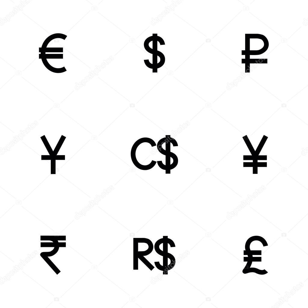 Vector Currency symbol icon set