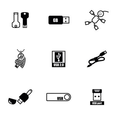 Vektör usb Icon set