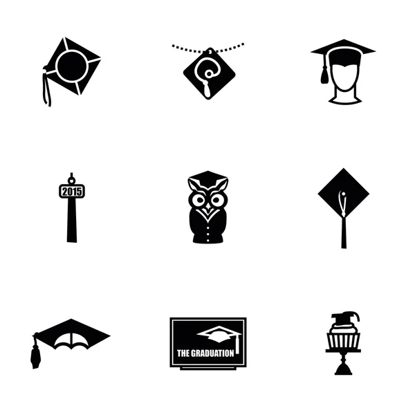 Conjunto de ícones Vector Academic cap — Vetor de Stock
