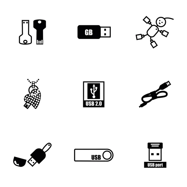 Векторный набор значков USB — стоковый вектор