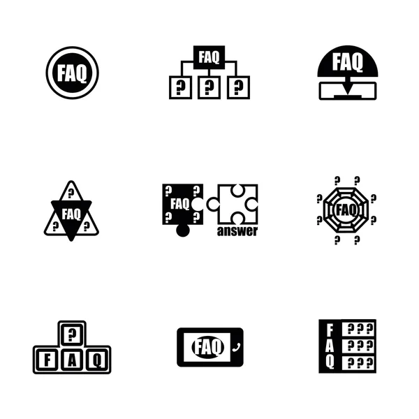 Set di icone faq vettoriali — Vettoriale Stock