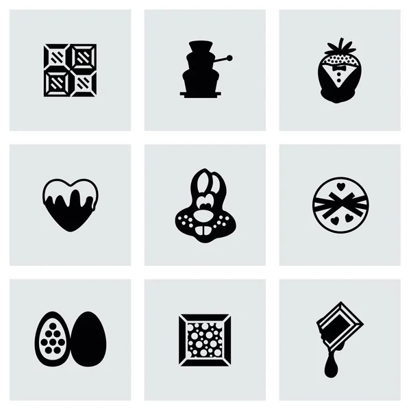 Conjunto de iconos de chocolate vectorial — Vector de stock