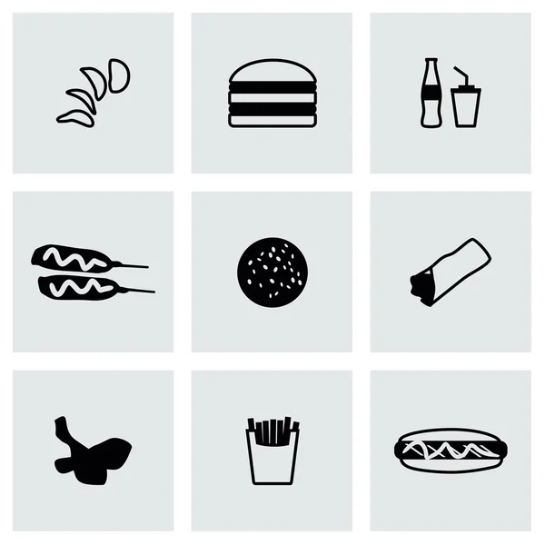 Vector Fast food icon set — Stock Vector