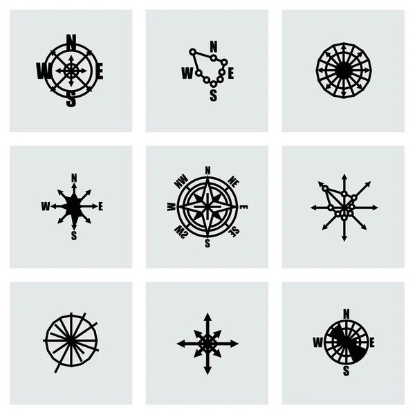 Ensemble d'icônes vectorielles rose des vents — Image vectorielle