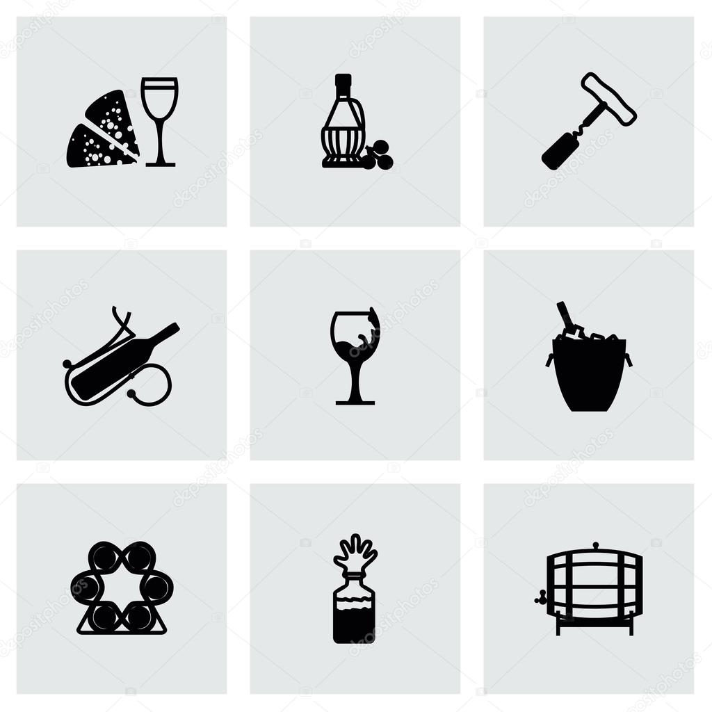 Vector Wine icon set