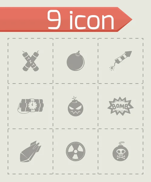 Vector Bomb icon set — Stock Vector