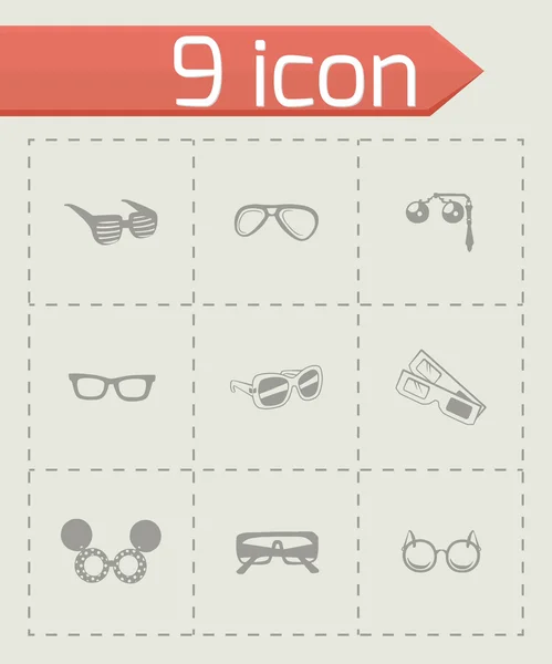 Vektör gözlük Icon set — Stok Vektör