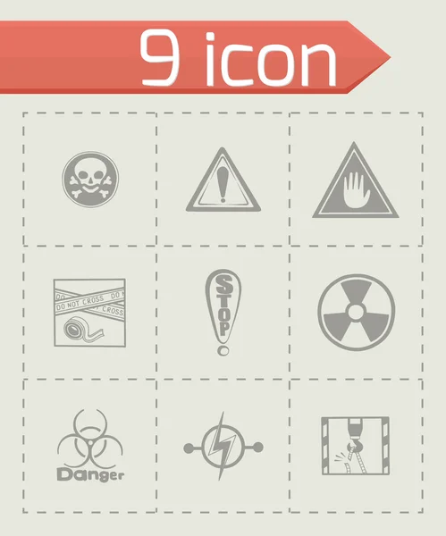 Vector Danger icon set — Stock Vector