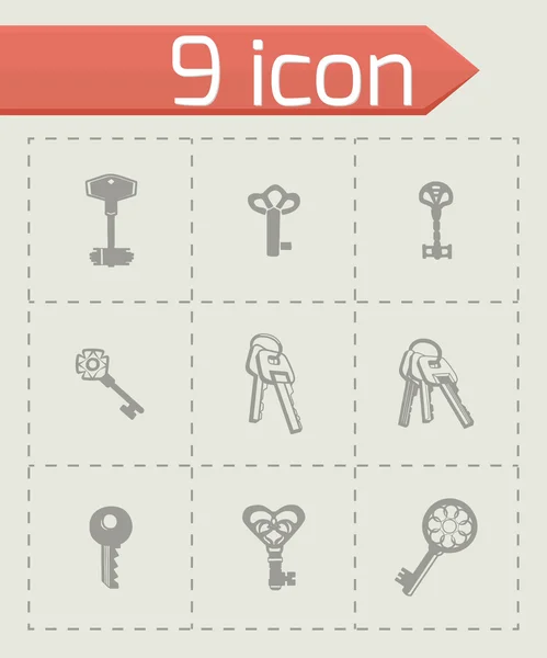 Juego de iconos de clave vectorial — Vector de stock