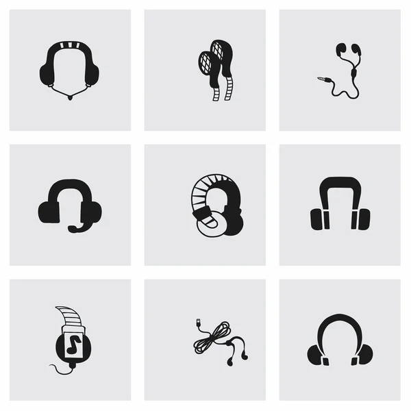 Conjunto de iconos de auriculares vectoriales — Vector de stock