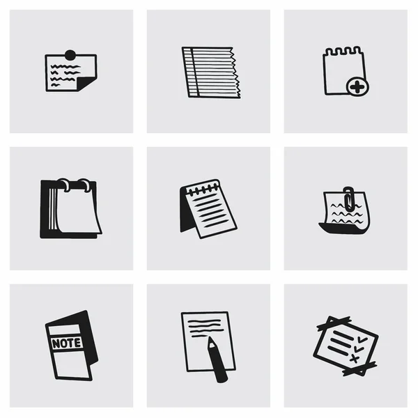 Vector notes icon set — Stock Vector