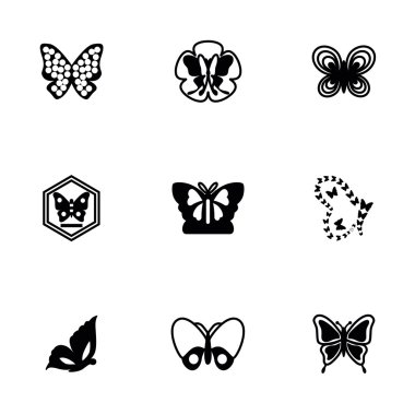 Vektör kelebek Icon set