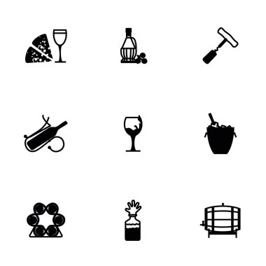 Şarap vektör Icon set