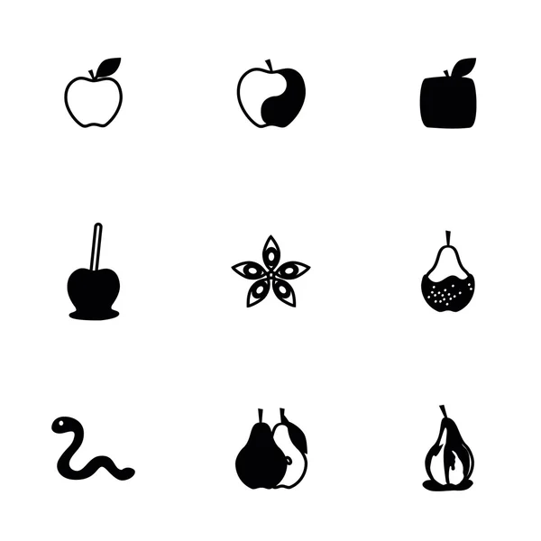 Set di icone di mele vettoriali e pere — Vettoriale Stock