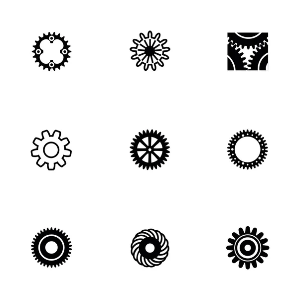 Conjunto de iconos de engranajes vectoriales — Archivo Imágenes Vectoriales