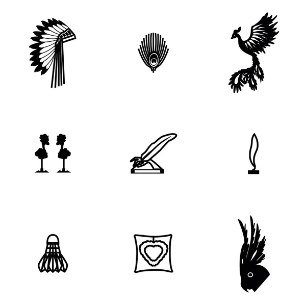 Vektör tüy Icon set — Stok Vektör