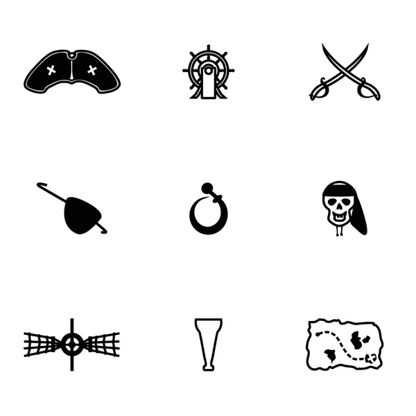 Vector pirata icono conjunto — Vector de stock