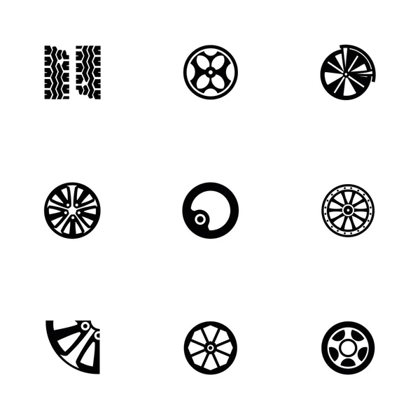 Conjunto de icono de rueda vectorial — Archivo Imágenes Vectoriales