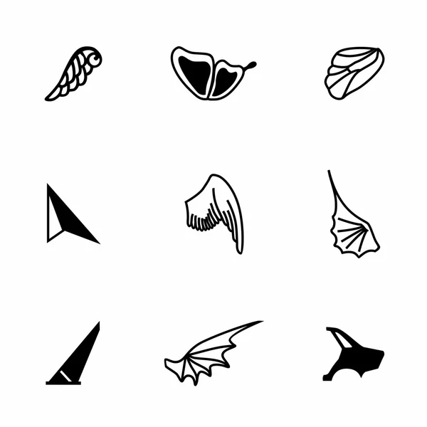 Vector Wing icon set — Stock Vector