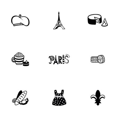 Vektör Paris Icon set