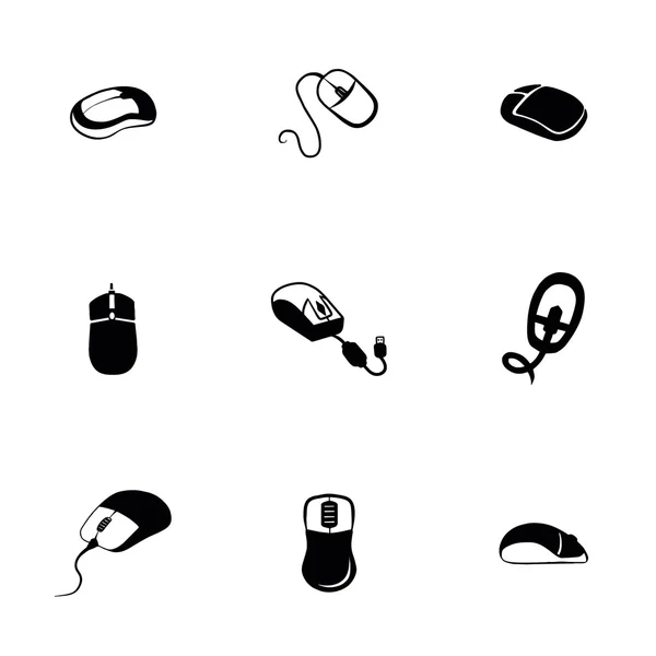 Ensemble d'icônes vectorielles souris ordinateur — Image vectorielle