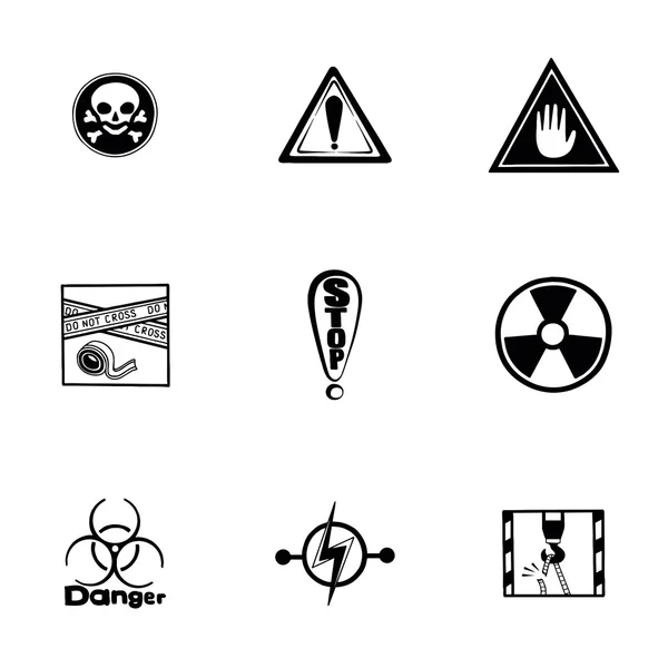 Vector Danger icon set — Stock Vector