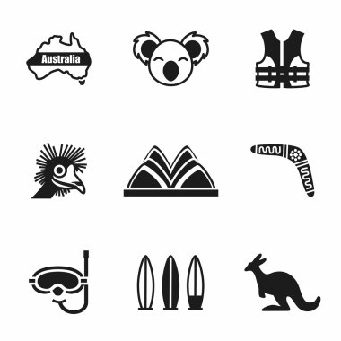 Vektör Avustralya Icon set