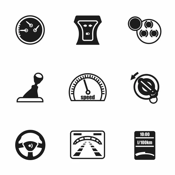 Vektor Auto Armaturenbrett Icon Set — Stockvektor