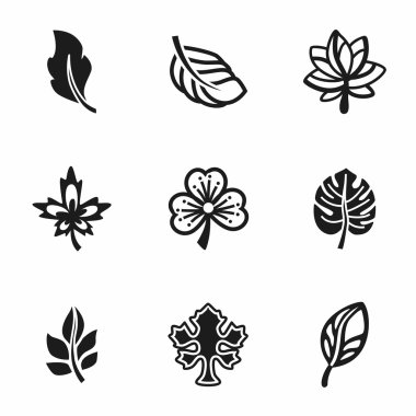 Vektör yaprak Icon set