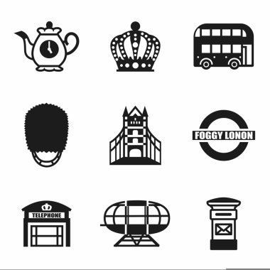 Londra Icon set vektör