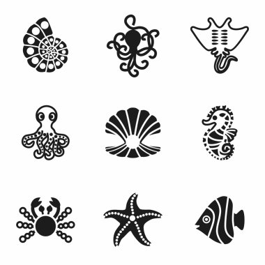 Vektör deniz Icon set