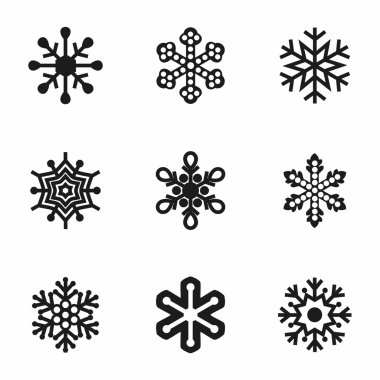 Vektör kar tanesi Icon set