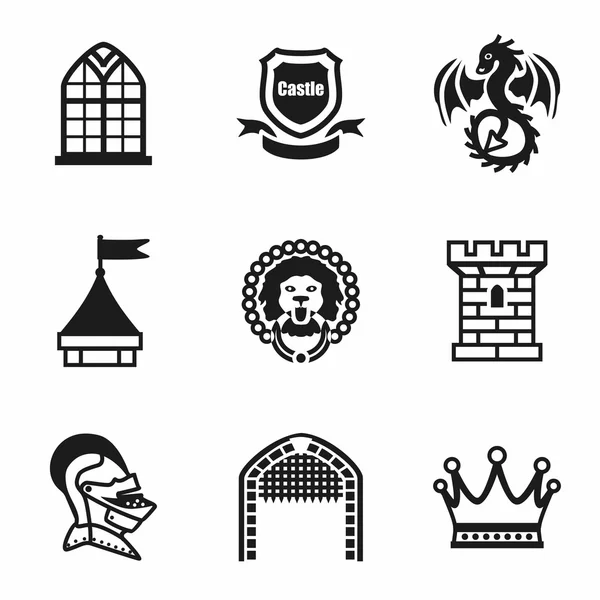 Vector Castle icon set — Stock Vector