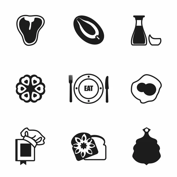 Conjunto de iconos de alimentos vectoriales — Vector de stock