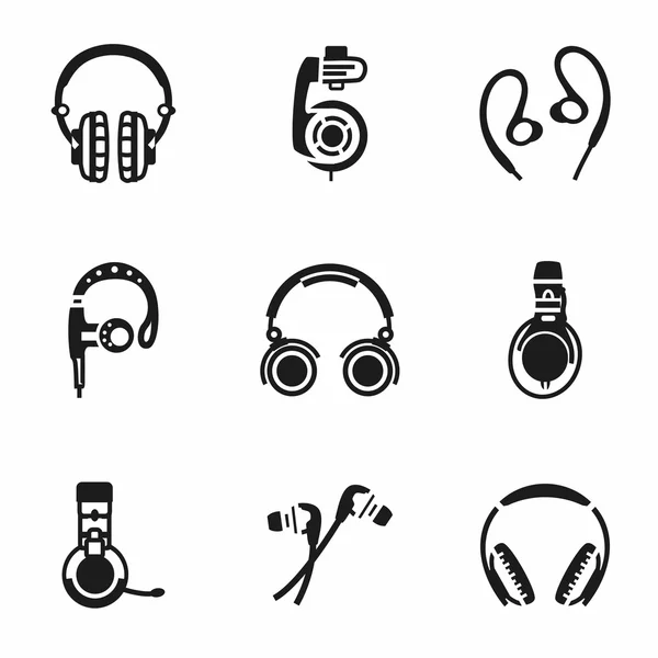 Vector Headphone icon set — Stock Vector