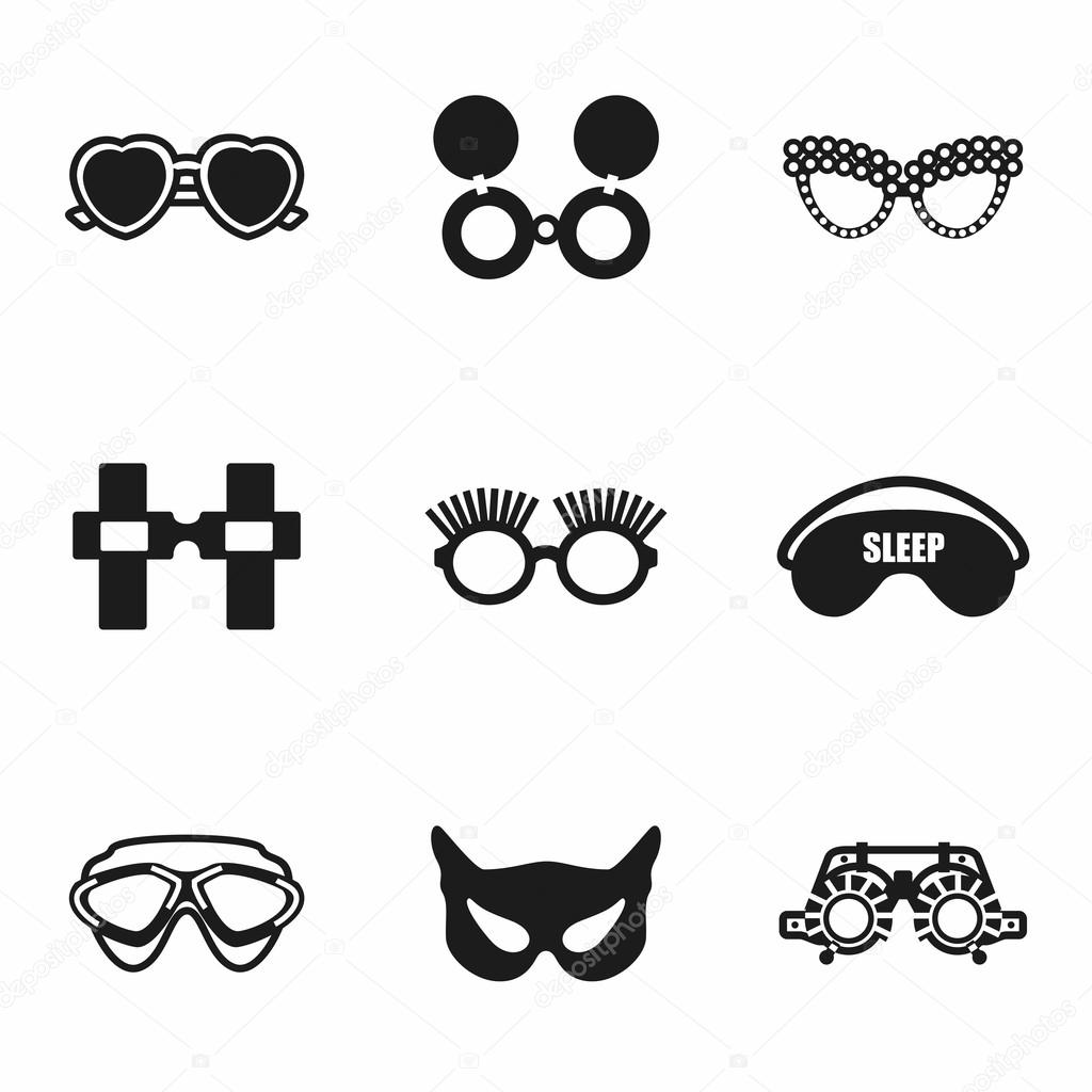 Vector Glasses icon set