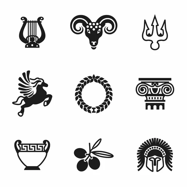 Vector Greece icon set — Stock Vector