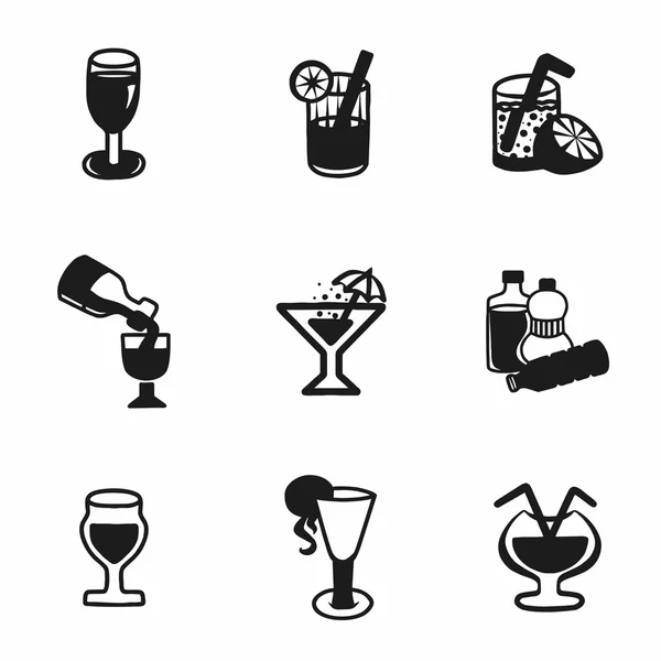Conjunto de iconos de bebidas vectoriales — Archivo Imágenes Vectoriales