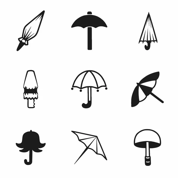 Vector umbrella icon set — Stock Vector