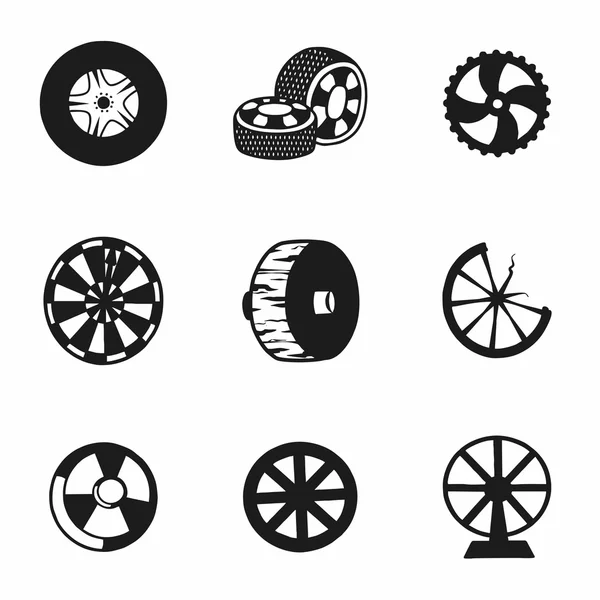 Vector wheel icon set — Stock Vector