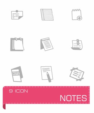 Vektör notlar Icon set