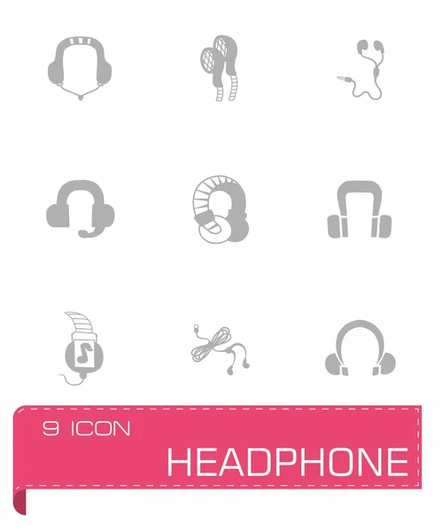 Vector headphone icon set — Stock Vector
